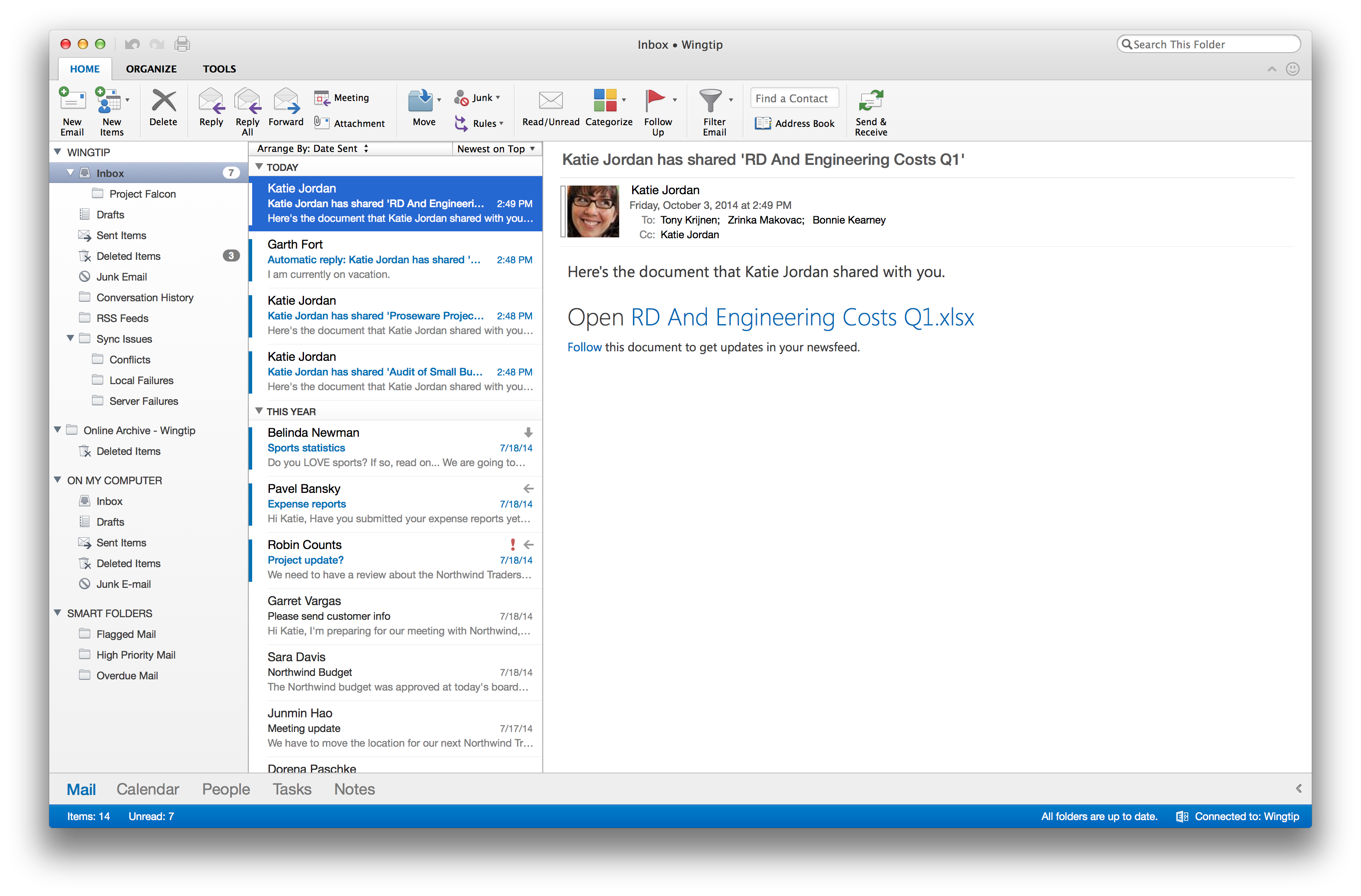 application to read outlook for mac emails
